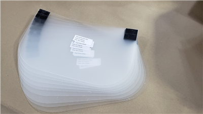 Replacement FACE SHIELD plus SOFT velcro (no headpiece) (sold in pkgs of 10)