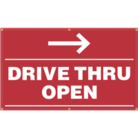 Exterior Banner (5'x3') - Drive Thru Open Exterior Banner (5'x3') - Drive Thru Open