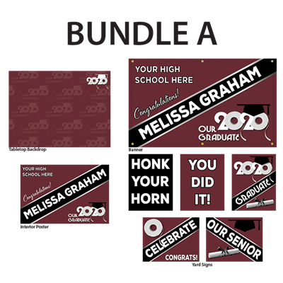Custom Banner & Poster, 5 Standard Yard Signs PLUS Backdrop