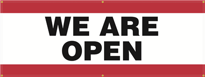 Exterior Banner (8'x3') - We Are Open