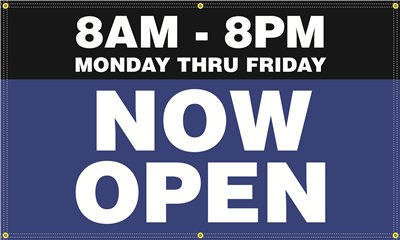 Exterior Banner (5'x3') - Now Open