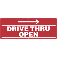 Exterior Banner (8'x3') - Drive Thru Open Exterior Banner (8'x3') - Drive Thru Open